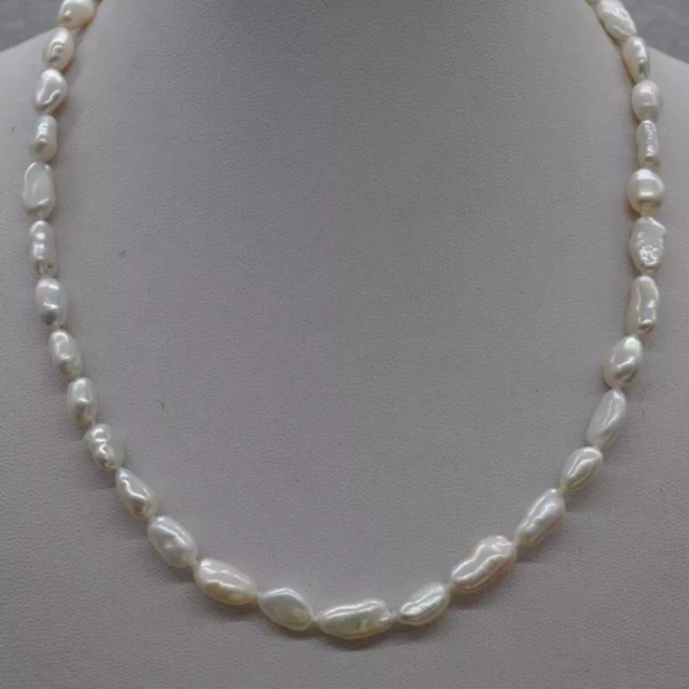 Necklace 18” Natural White Keisha Baroque Pearls